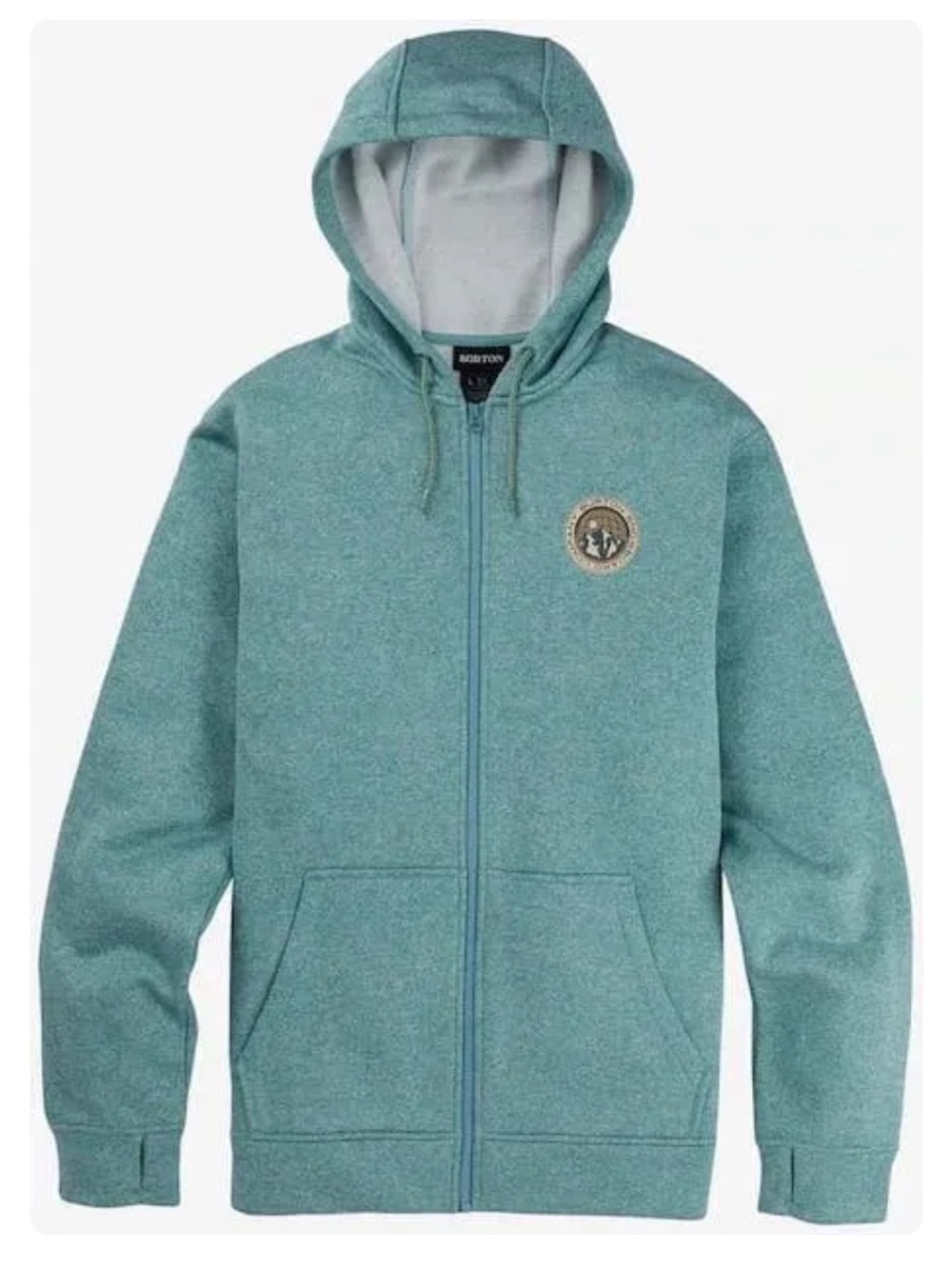 Burton Teal Zip-Up Hoodie Sweatshirt | S